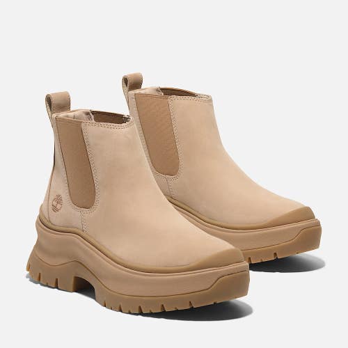 Timberland Roxie Lane TB0A28XMEN7 Boots Women Light Beige Nubuck Chelsea SHOP238
