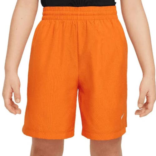 Nike Multi Shorts Boys Large Orange Dri-FIT Elastic Waist Training DSGL1059