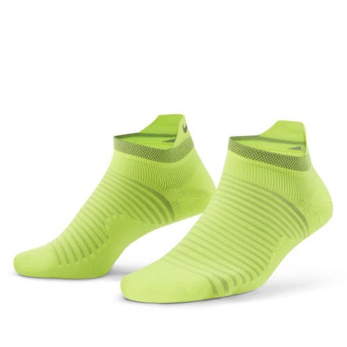 Nike Spark Lightweight Socks Men's 8-9.5 Volt Silver No Show Running DSGL878