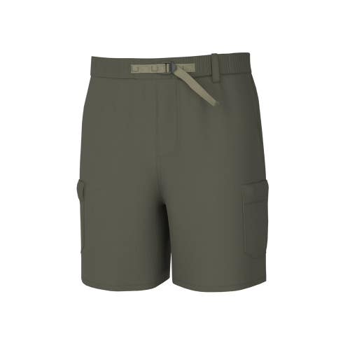 Huk Creekbed Cargo Shorts Mens Medium Moss Stretch Belted Waist Fishing DSGL1026
