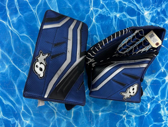 Blue Senior Brian's Gnetik V Goalie Gloves & Blockers Full Right (Used)