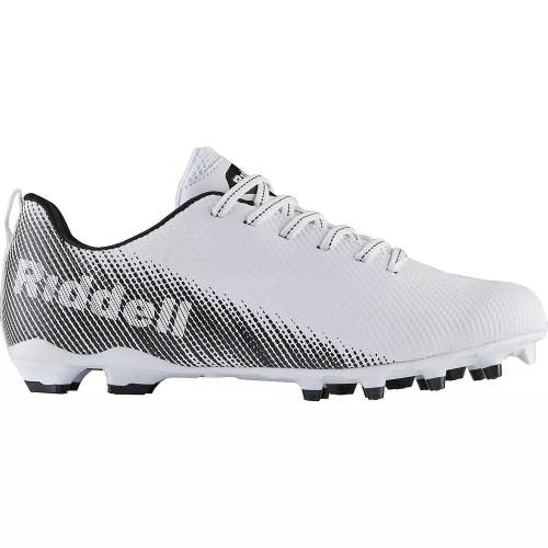 Riddell Endzone 172539 Youth US 1D White Black Lace Up Football Cleats UWU348