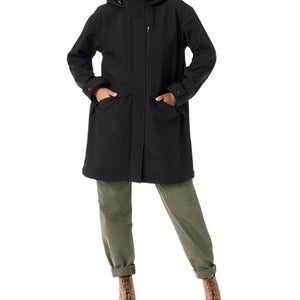 Bass Outdoor Stadium Parka Jacket Womens Medium Black Long Sleeve Hooded FTS352