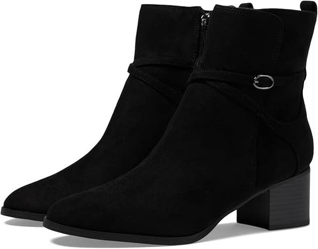 Anne Klein Maurice Boots Women's US 7.5 Black Block Heel Ankle Booties JOBB1843