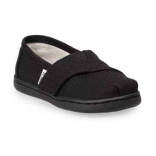 Toms Alpargata 10010529 Flats Toddler US 5 Black Canvas Casual Shoes JOBB1930
