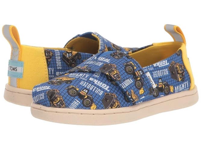 Toms Tonka Trucks Flats Toddler US 5 Blue Graphic Print Casual Shoes JOBB1931