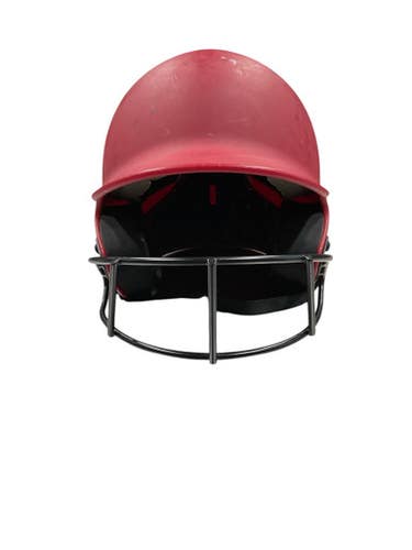 Used Mizuno HELMET Batting Helmet w/Mask Red SM 11847-S000034208