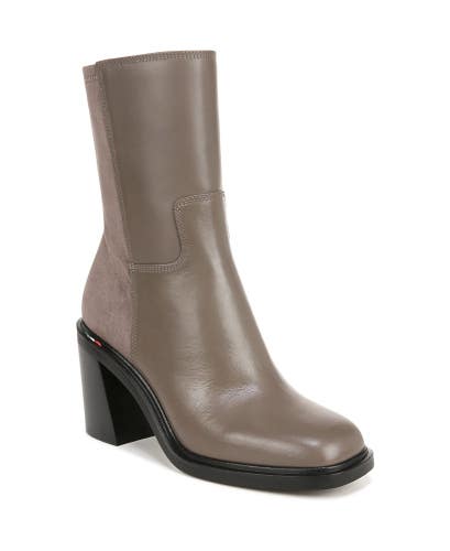 Franco Sarto Penelope Boots Women's 7.5M Gray Leather Square Toe Mid-Calf NCZ220