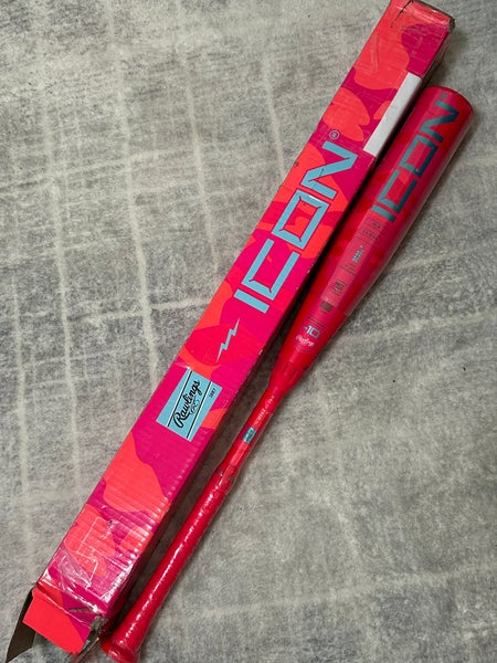 NEW NIW Rawlings Icon Pink Electric Unicorn 28”/18oz. (-10) USSSA Bat FAST SHIP!