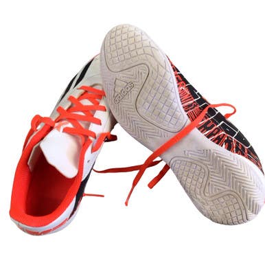 Used Adidas Soccer Indoor Shoes Orange And White Junior 06 11760-S000090441