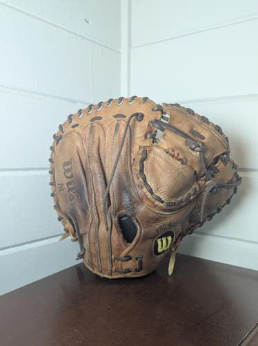 Vintage Wilson A2403 Catchers Mitt 33" Reconditioned - Japan with NY Yankee Logo
