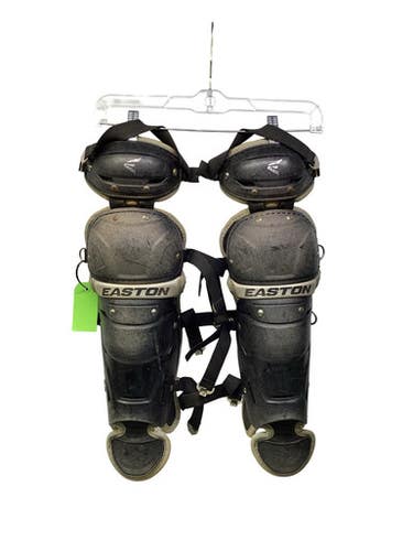 Used Easton BLACK AND GRAY Catchers Leg Guards Black Junior 11347-S000266901