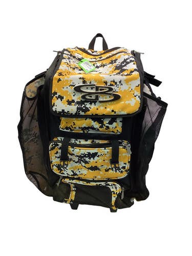 Used BoomBah 2 BAT ROLLING BAG YELLOW BB/SB Player Wheeled Bag Black And Yellow 11347-S000266894