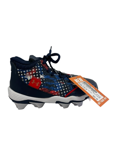 Used Under Armour HARPER BB/SB Cleats Navy Blue And Red Junior 01.5 11692-S000147386