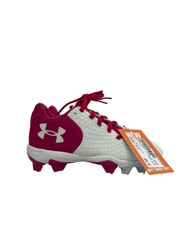 Used Under Armour GLYDE BB/SB Cleats White And Pink Junior 01.5 11692-S000147399