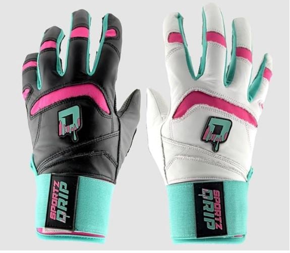 Sportz Drip-- Bash Clash Batting Gloves (White/Black)--Youth Small/Med Batting Gloves (Used)