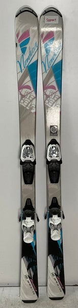 Kid's Nordica 140cm All Mountain Little Belle Skis With Marker 7.0 Bindings (Used)(SY2907)