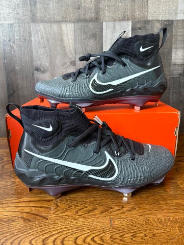 Nike Alpha Huarache NXT Black Metal Baseball Cleats DJ6517-010 Men's Size 10.5