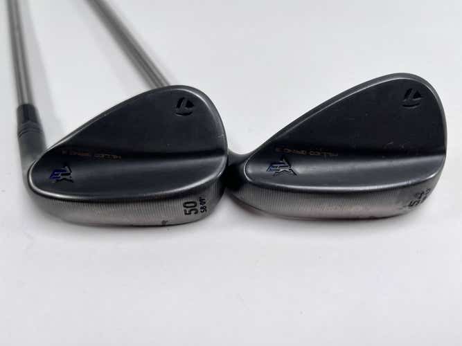 TaylorMade Milled Grind 3 Raw Black Wedge Set 50*9 | 54*13 SteelFiber F3 Reg RH