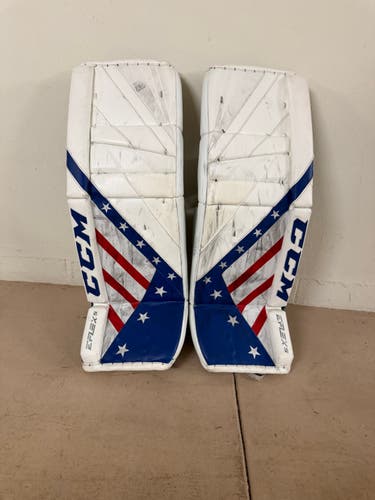 34" Custom CCM EFlex 5 Goalie Leg Pads Wrapped Pro Stock (Used)