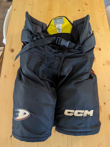 Men's Anaheim Ducks Senior Large CCM HPTK Hockey Pants Pro Stock (Used)