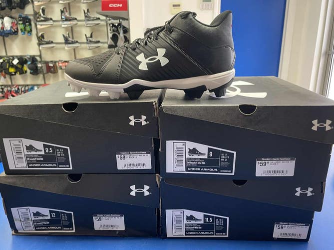 NEW! Under Armour Leadoff Mid RM Baseball Cleats - Senior
