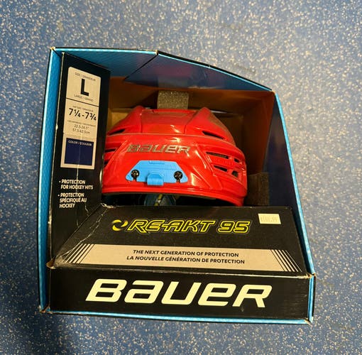 Large Bauer Re-Akt 95 Red Helmet (New)