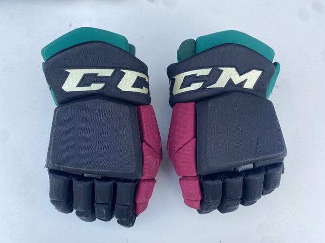 CCM HGTK Tacks Pro Stock Hockey Gloves 14” Black COYOTES 44316