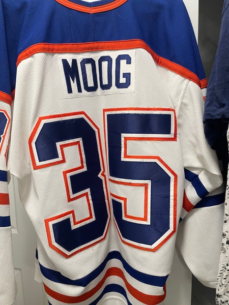 Andy Moog Oilers White XL CCM Jersey (Used) | SidelineSwap | Buy and ...