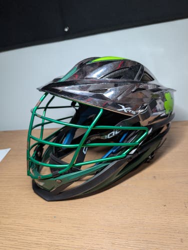 Chrome/Green Cascade XRS Helmet (Used)