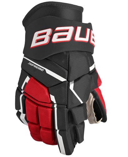 NEW Bauer Supreme M5 Pro Gloves, Black/Red 15"