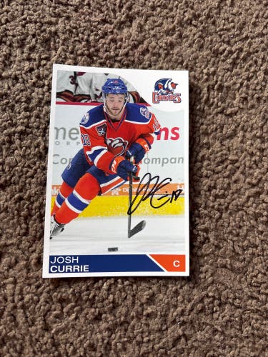 Josh Currie singed Bakersfield Condors card