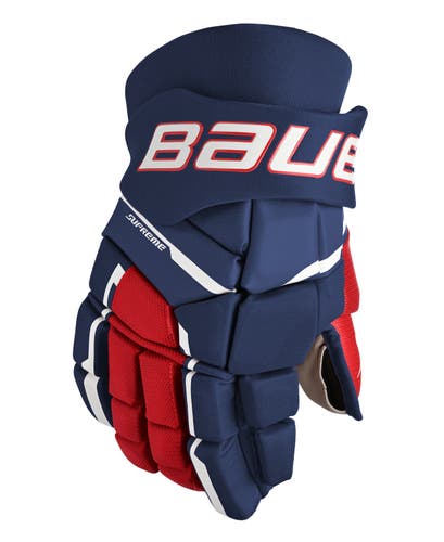 NEW Bauer Supreme M3 Gloves, Navy/Red/White,  14"