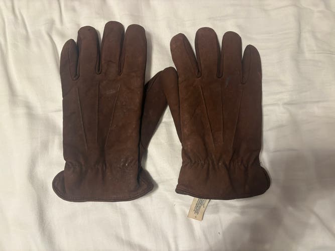 Isotoner Authentic Vintage Gardening Leather Gloves Brown Size M Unisex Adult