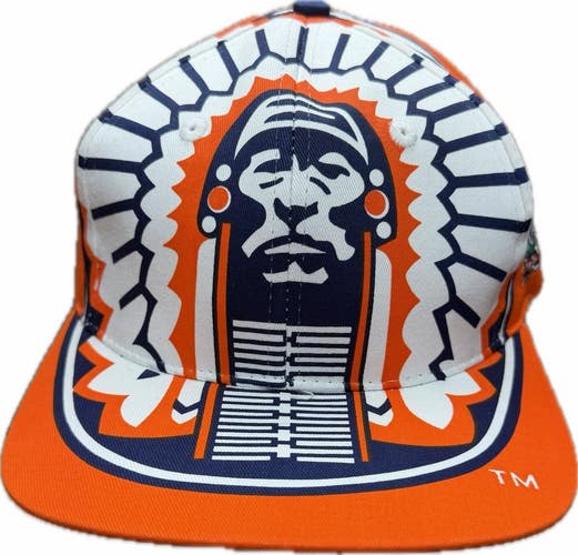 NWT Illinois Fighting illini Hat Global  Big Logo Chief Illiniwek Snapback VTG