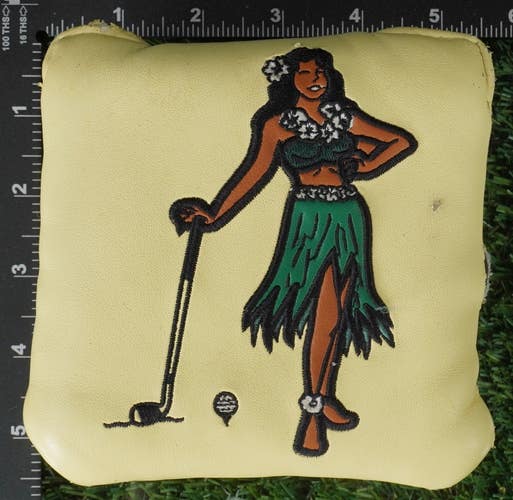 Devereux Golf Ohana Mallet Putter Headcover Magnetic Hawaiian Luau Yellow