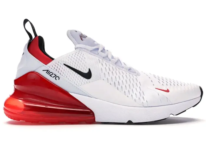 Size 8M/9.5W - Nike Air Max 270 White Black University Red (NO BOX) BV2523-100
