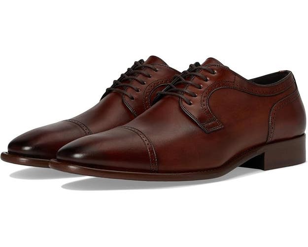 Johnston & Murphy Cormac Oxford Mens 11 Brown Leather Cap Toe Dress Shoes VER401