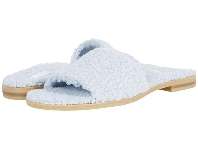 Vionic Demi Sandals Women's US 6 Blue Shearling Comfort Slip On Slide JOBB1988