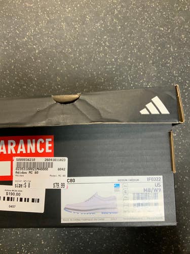 Used Adidas MC 80 Mens Golf Shoes White Senior 8 11823-S000038210