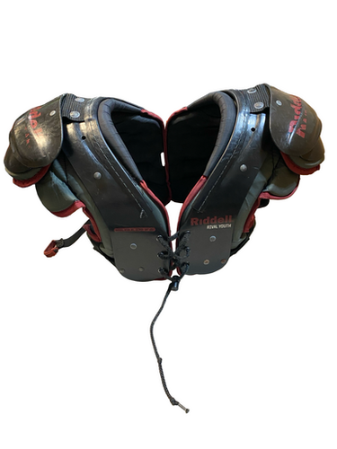 Used Riddell RIVAL YOUTH FB Shoulder Pads Black XL 11706-S000374423