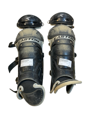 Used Easton JR YOUTH Catchers Leg Guards Black Youth 11706-S000374422
