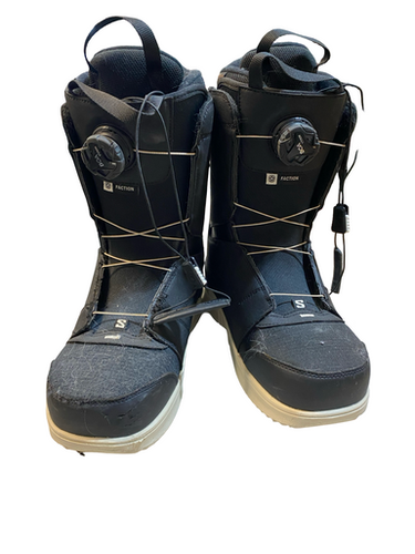 Used Salomon FACTION Mens Snowboard Boots Black Senior 8.5 11706-S000374319