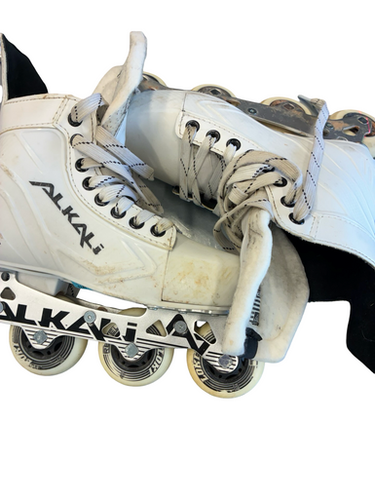 Used Alkali HOCKEY ROLLER BLADES Senior Rec Fitness Skates White Adjustable 11682-S000130653