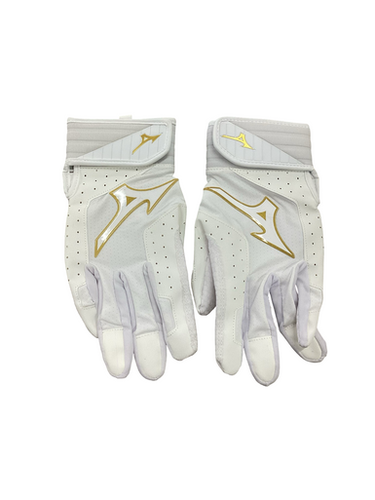 Used Mizuno BB/SB Batting Gloves White LG 11613-S000179877