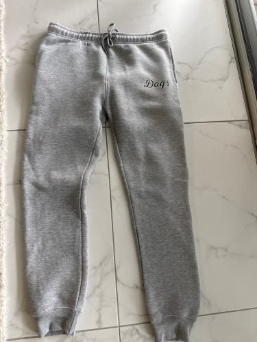 Mad Dog Lacrosse Gray Large Adult Unisex Pants (New) with side pockets and drawstring
