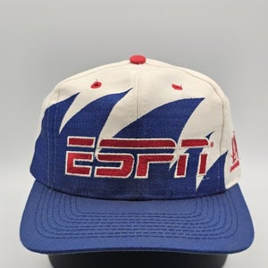 Vintage ESPN Logo Athletic Twill Sharktooth NFL MLB NHL Sports Hat Cap Snapback