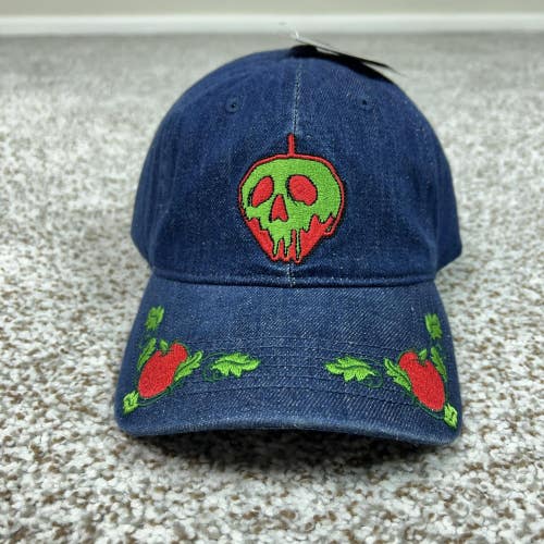 Disney Snow White Hat Cap Strap Back Blue Denim Princess Poison Apple Mens Movie