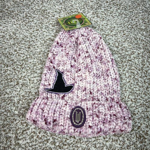 Wicked Hat Beanie One Size Purple Chenille Knit Wicked Witch Womens Movie Music