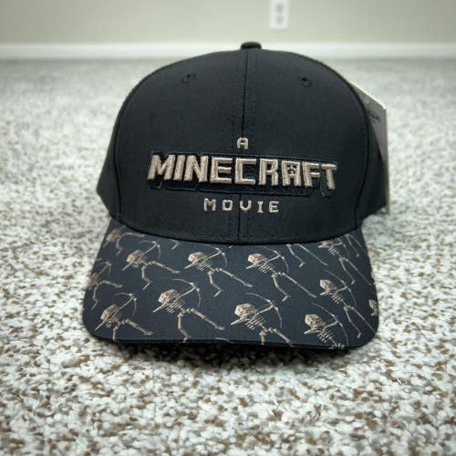 Minecraft Movie Hat Cap Snap Back Black Embroidered Video Game Men Entertainment